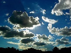 Photograph of clouds and sunlight